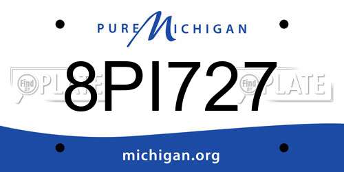 8PI727 Michigan License Plate