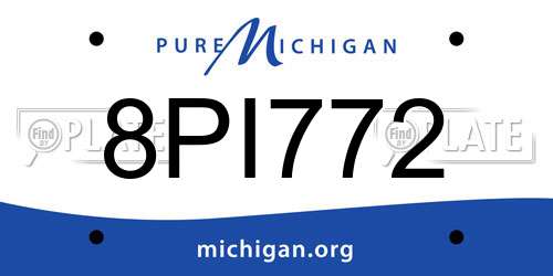 8PI772 Michigan License Plate