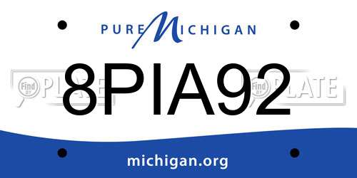 8PIA92 Michigan License Plate
