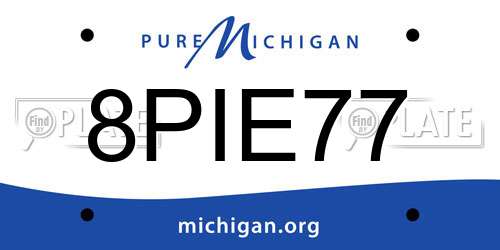 8PIE77 Michigan License Plate