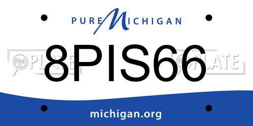 8PIS66 Michigan License Plate