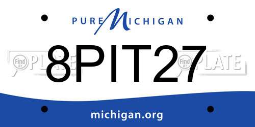 8PIT27 Michigan License Plate