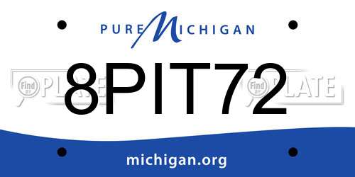 8PIT72 Michigan License Plate