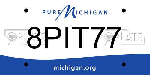 8PIT77 Michigan License Plate