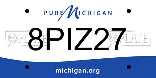 8PIZ27 Michigan License Plate