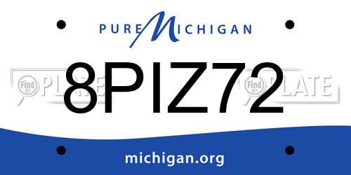 8PIZ72 Michigan License Plate