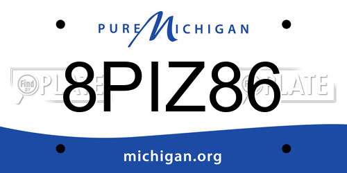8PIZ86 Michigan License Plate