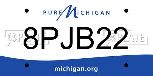 8PJB22 Michigan License Plate
