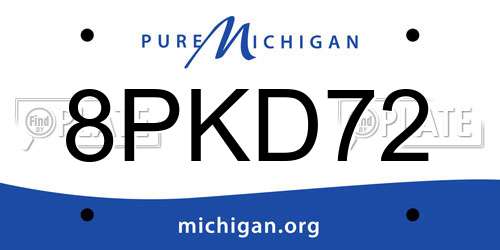 8PKD72 Michigan License Plate