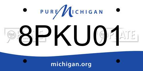 8PKU01 Michigan License Plate