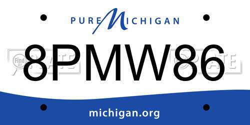 8PMW86 Michigan License Plate
