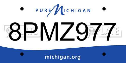 8PMZ977 Michigan License Plate