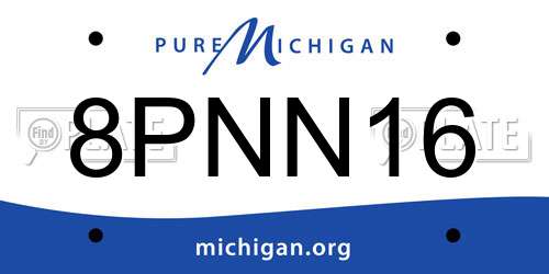 8PNN16 Michigan License Plate