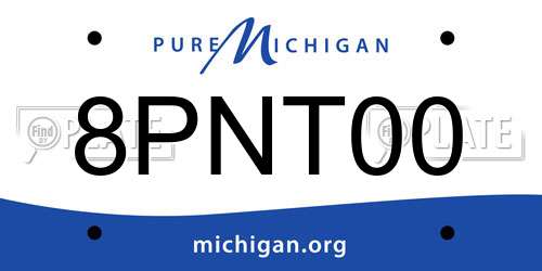 8PNT00 Michigan License Plate
