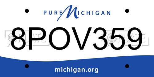 8POV359 Michigan License Plate