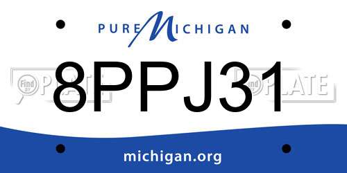 8PPJ31 Michigan License Plate