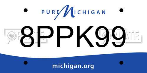 8PPK99 Michigan License Plate