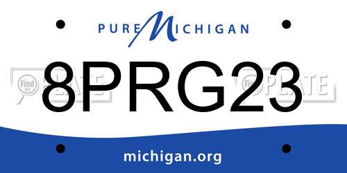 8PRG23 Michigan License Plate