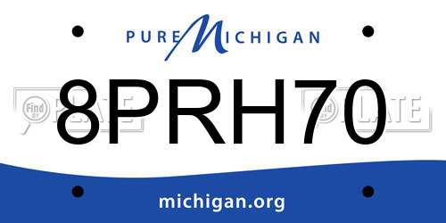8PRH70 Michigan License Plate