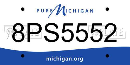 8PS5552 Michigan License Plate