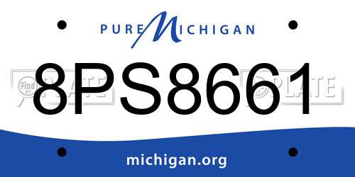 8PS8661 Michigan License Plate