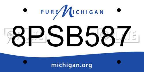 8PSB587 Michigan License Plate