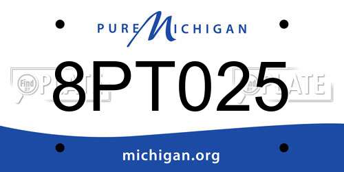 8PT025 Michigan License Plate