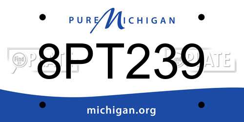 8PT239 Michigan License Plate