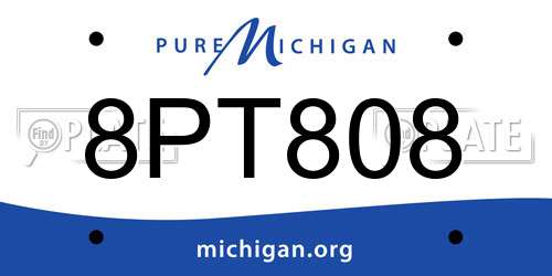8PT808 Michigan License Plate