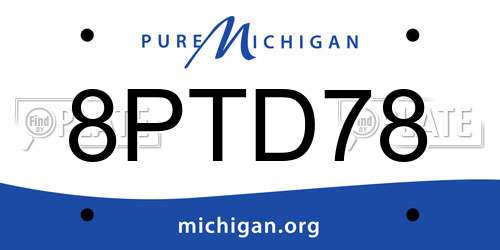8PTD78 Michigan License Plate