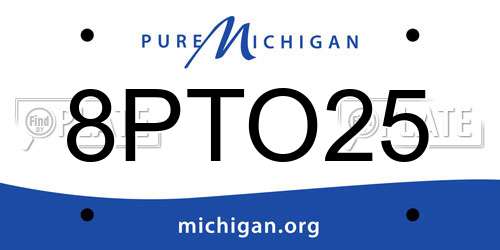 8PTO25 Michigan License Plate