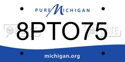 8PTO75 Michigan License Plate