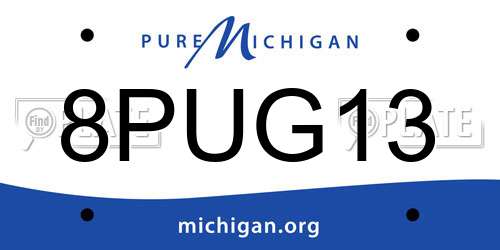 8PUG13 Michigan License Plate