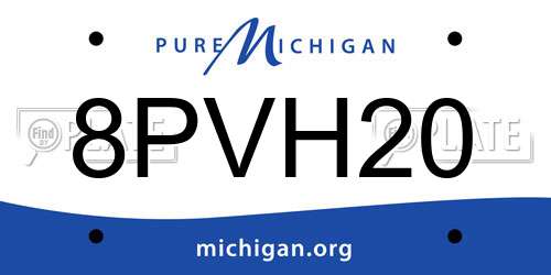 8PVH20 Michigan License Plate