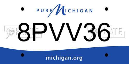 8PVV36 Michigan License Plate