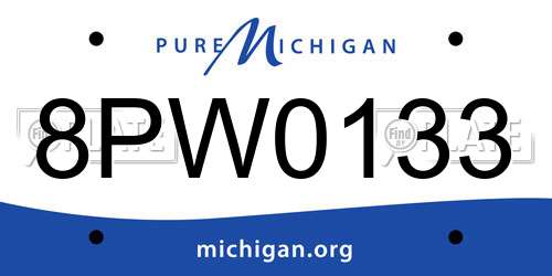 8PW0133 Michigan License Plate