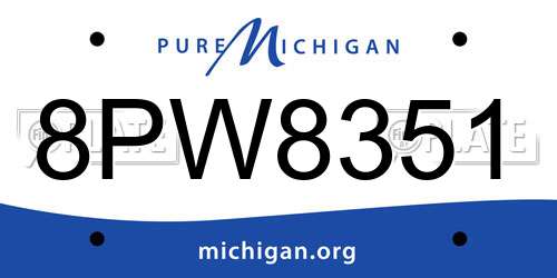 8PW8351 Michigan License Plate