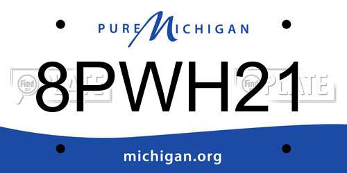 8PWH21 Michigan License Plate