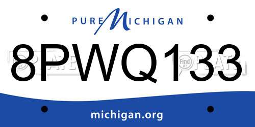 8PWQ133 Michigan License Plate