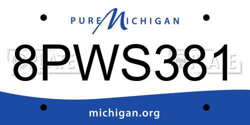 8PWS381 Michigan License Plate