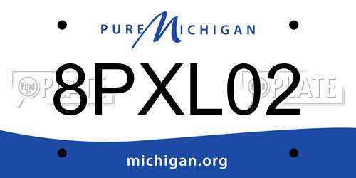8PXL02 Michigan License Plate