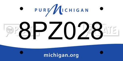 8PZ028 Michigan License Plate