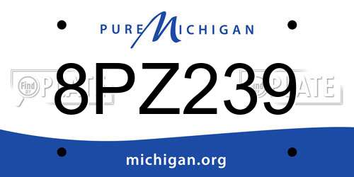8PZ239 Michigan License Plate