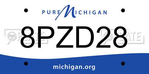8PZD28 Michigan License Plate