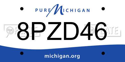 8PZD46 Michigan License Plate