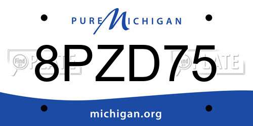 8PZD75 Michigan License Plate