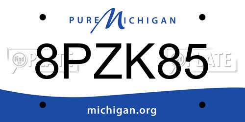 8PZK85 Michigan License Plate