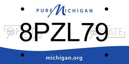 8PZL79 Michigan License Plate