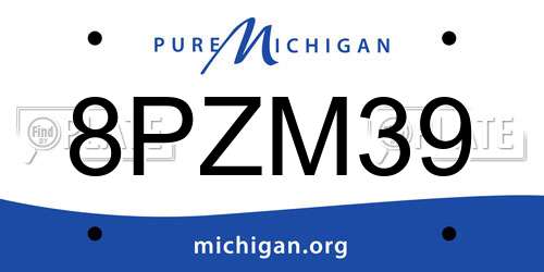 8PZM39 Michigan License Plate