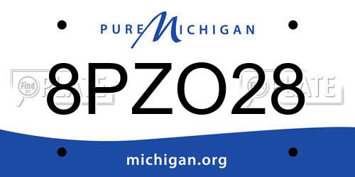 8PZO28 Michigan License Plate